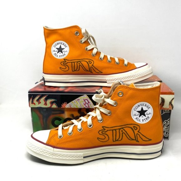 Converse x Come Tees Chuck 70 Shoes Orange Canvas Women Sneakers High A01762C - Picture 6 of 11
